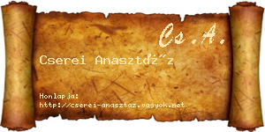 Cserei Anasztáz névjegykártya